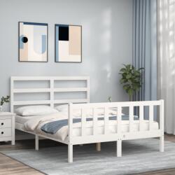 vidaXL fehér tömör fenyőfa ágy matrac nélkül 140x190 cm (3191887)