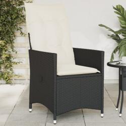 vidaXL fekete polyrattan dönthető kerti szék párnával (365638) - vidaxl