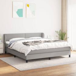 vidaXL világosszürke szövet rugós ágy matraccal 180 x 200 cm (3126181)