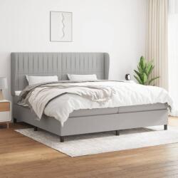 vidaXL világosszürke szövet rugós ágy matraccal 200 x 200 cm (3128149)