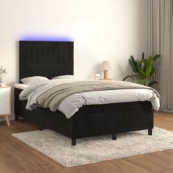 vidaXL fekete bársony rugós és LED-es ágy matraccal 120x200 cm (3136235)