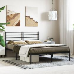 vidaXL fekete fém ágykeret fejtámlával 135 x 190 cm (352318)