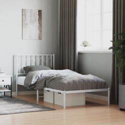 vidaXL fehér fém ágykeret fejtámlával 90x190 cm (374478)
