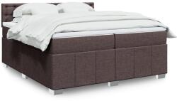 vidaXL sötétbarna szövet rugós ágy matraccal 200 x 200 cm (3287192)