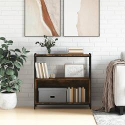vidaXL füstös tölgy szerelt fa és vas könyvespolc 80 x 30 x 78, 5 cm (832795)