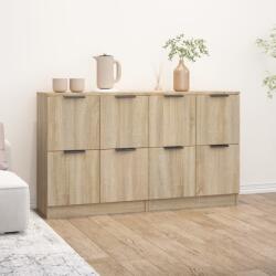 vidaXL 2 db sonoma-tölgyszínű szerelt fa tálalóasztal 60 x 30 x 70 cm (3115806)