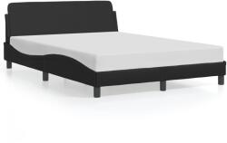 vidaXL fekete műbőr ágykeret fejtámlával 140 x 190 cm (373178)