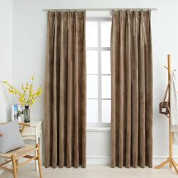 vidaXL 2 db bézs bársony sötétítőfüggöny kampókkal 140 x 245 cm (134510) - vidaxl