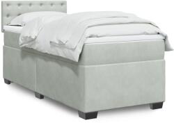 vidaXL világosszürke bársony rugós ágy matraccal 100 x 200 cm (3286246)