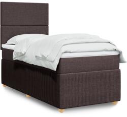 vidaXL sötétbarna szövet rugós ágy matraccal 90 x 190 cm (3294207)