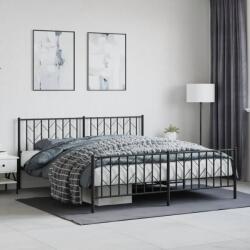 vidaXL fekete fém ágykeret fej- és lábtámlával 183 x 213 cm (374460)