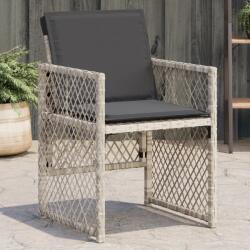 vidaXL 4 db világosszürke polyrattan kerti szék párnával (364954)