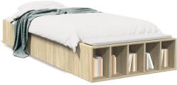 vidaXL sonoma tölgyszínű szerelt fa ágykeret 75 x 190 cm (3280624)