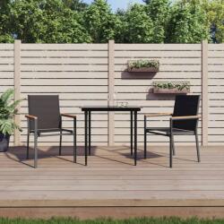 vidaXL 2 db fekete textilén és acél kerti szék 55 x 61, 5 x 90 cm (364099)