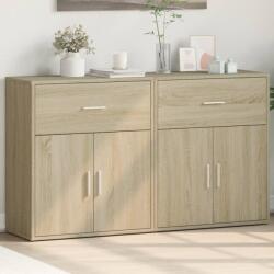 vidaXL 2 db sonoma tölgy színű szerelt fa tálalószekrény 60x31x70 cm (3276548)