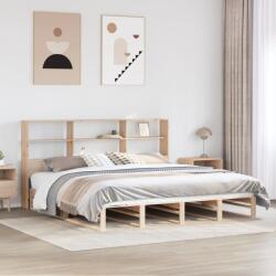 vidaXL tömör fa könyvespolcos ágy matrac nélkül 200 x 200 cm (3323932) - vidaxl