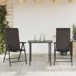 vidaXL 2 db feketekávé színű polyrattan összecsukható kerti szék (4007139) - vidaxl