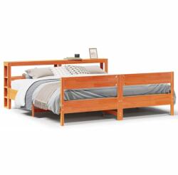 vidaXL viaszbarna tömör fenyőfa ágy matrac nélkül 200 x 200 cm (3306176)