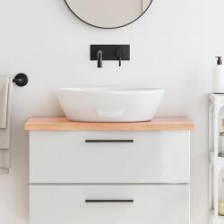 vidaXL világosbarna kezelt tömör fa fürdőszobai pult 80x40x(2-4) cm (3156117)