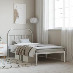 vidaXL fehér fém ágykeret fejtámlával 100x190 cm (353678) - vidaxl