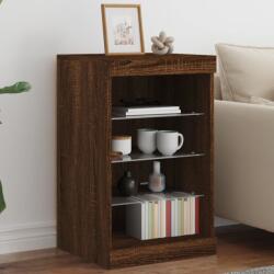 vidaXL barna tölgy színű tálalószekrény LED-ekkel 41 x 37 x 67 cm (836727) - vidaxl