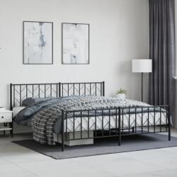 vidaXL fekete fém ágykeret fej- és lábtámlával 193 x 203 cm (374461)