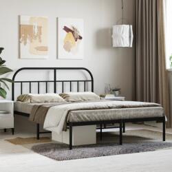 vidaXL fekete fém ágykeret fejtámlával 140 x 190 cm (353635)