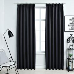 vidaXL 2 db fekete sötétítőfüggöny kampókkal 140 x 245 cm (134416)
