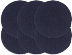 vidaXL 6 db sima tengerészkék kerek pamutalátét 38 cm (133851)