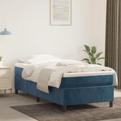 vidaXL sötétkék bársony rugós ágy matraccal 90x190 cm (3144655)