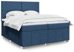 vidaXL kék szövet rugós ágy matraccal 200 x 200 cm (3294074)