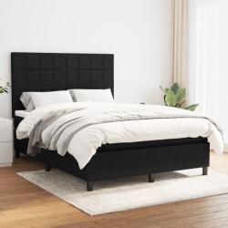 vidaXL fekete szövet rugós ágy matraccal 140 x 190 cm (3141771)