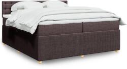 vidaXL sötétbarna szövet rugós ágy matraccal 200 x 200 cm (3289880)