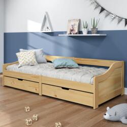 vidaXL IRUN tömör fenyőfa kanapéágy 2 fiókkal 90 x 200 cm (3185209)