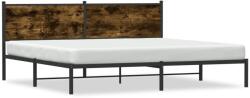 vidaXL füstös tölgy színű fém ágykeret matrac nélkül 193 x 203 cm (4007673)