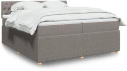 vidaXL tópszínű szövet rugós ágy matraccal 200 x 200 cm (3287574)