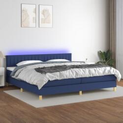 vidaXL kék szövet rugós és LED-es ágy matraccal 200 x 200 cm (3133907)