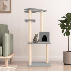 vidaXL világosszürke macskabútor szizál kaparófákkal 123 cm (171784) - vidaxl