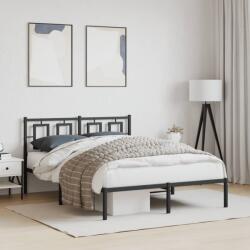 vidaXL fekete fém ágykeret fejtámlával 140 x 190 cm (374241)