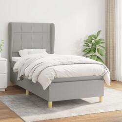 vidaXL világosszürke szövet rugós ágy matraccal 90x190 cm (3128485)