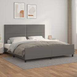 vidaXL szürke műbőr ágykeret fejtámlával 200 x 200 cm (3125534)