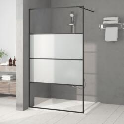 vidaXL fekete selyemmatt ESG üveg zuhanyfal 115 x 195 cm (152128)
