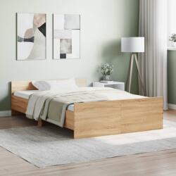 vidaXL sonoma tölgy színű ágykeret fej- és lábtámlával 120 x 190 cm (3203777)