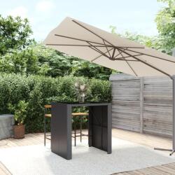 vidaXL fekete polyrattan üveglapos bárasztal 105 x 80 x 110 cm (362594)
