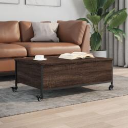 vidaXL barna tölgy szerelt fa dohányzóasztal kerekekkel 91x55x34 cm (842300)