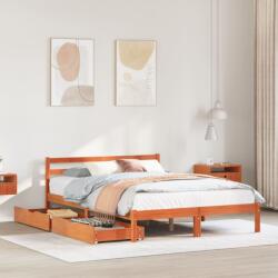 vidaXL viaszbarna tömör fenyőfa ágy matrac nélkül 150 x 200 cm (3301559)