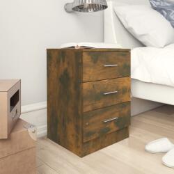 vidaXL 2 db füstös tölgy színű szerelt fa éjjeliszekrény 38x35x56 cm (815322)