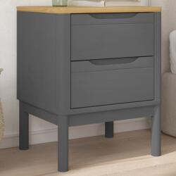 vidaXL FLORO szürke tömör fenyőfa éjjeliszekrény 45 x 39 x 57 cm (374004)