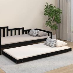 vidaXL fekete tömör fenyőfa ágykeret 100 x 200 cm (823493)