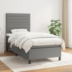 vidaXL sötétszürke szövet rugós ágy matraccal 80 x 200 cm (3141810)